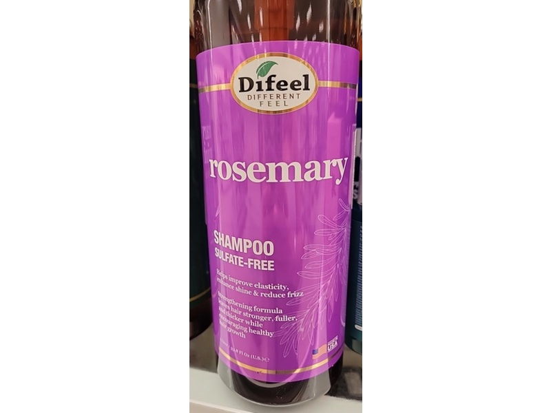 Difeel Sulfate Free Shampoo, Rosemary, 33.8 fl oz/1 L