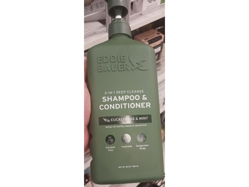 Eddie Bauer 2-In-1 Deep Cleanse Shampoo & Conditioner, Eucalyptus & Mint, 0.32 oz/950 mL