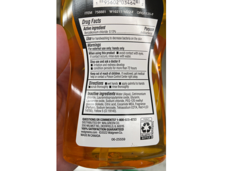 Walgreens Anti - Bacterial Hand Soap, Original Scent, 11.25 fl oz/332 mL