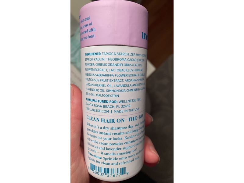 Wellnesse Revitalizing Dry Shampoo, Hibiscus and Blackberry, 2.5 oz/70 g