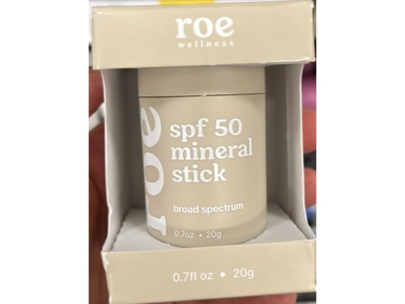 Roe Wellness Mineral Sunscreen Stick, SPF 50, 0.7 oz/20 g