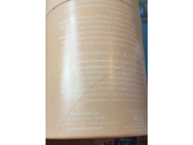Petite Skin Co. Mineral Face Sunscreen, SPF 50, 2.64 oz/75 g