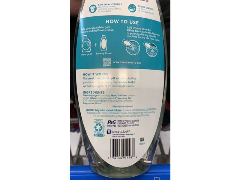 Downy Rinse & Refresh Odor Residue Cool Cotton Fabric Rinse, 48 fl oz/1.43 L