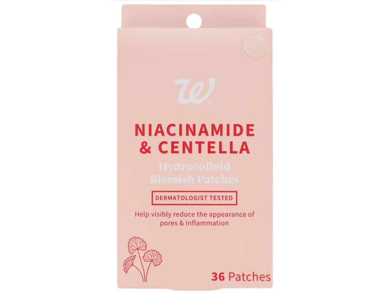 Walgreens Hydrocolloid Blemish Patches, Niacinamide & Centella, 36 Count