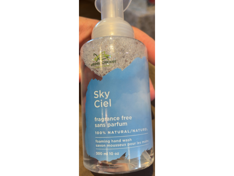 Green Cricket Sky Fragrance Free Foam Hand Wash, 10 oz/300 mL