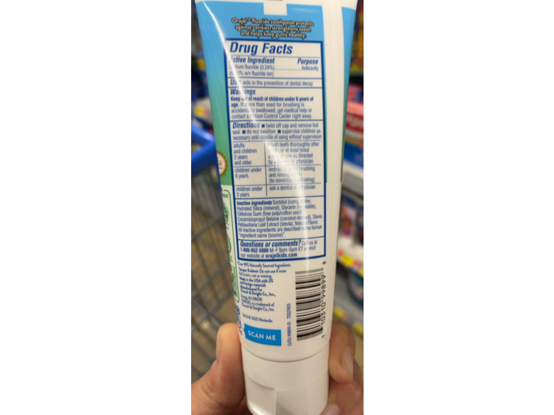 Orajel Kids Super Mario Anti-Cavity Toothpaste, Natural Berry, 4.2 oz/119 g