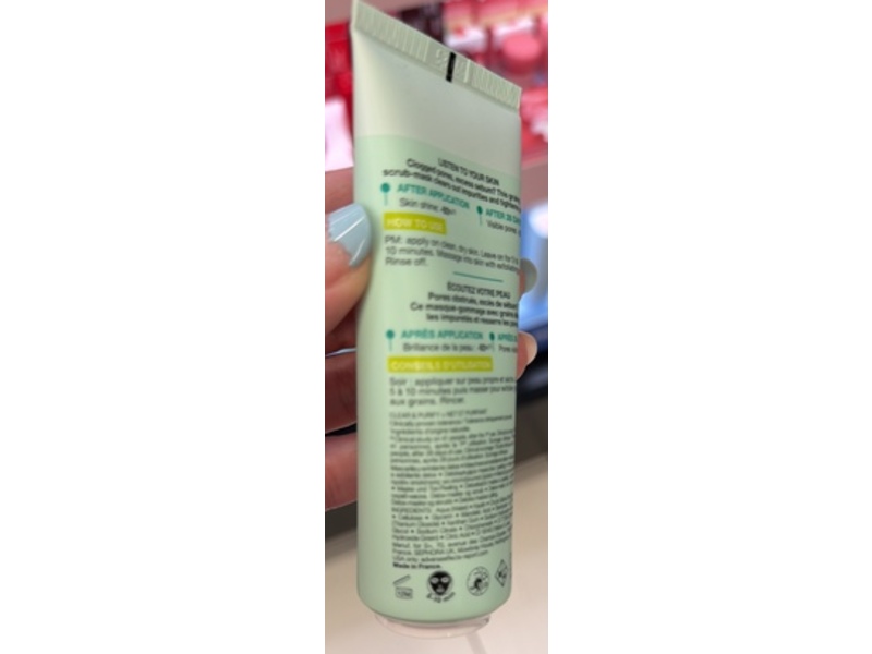 Sephora Clear & Purify Detox Mask & Scrub, Mandelic Acid + White Clay, 2.53 fl oz/75 mL