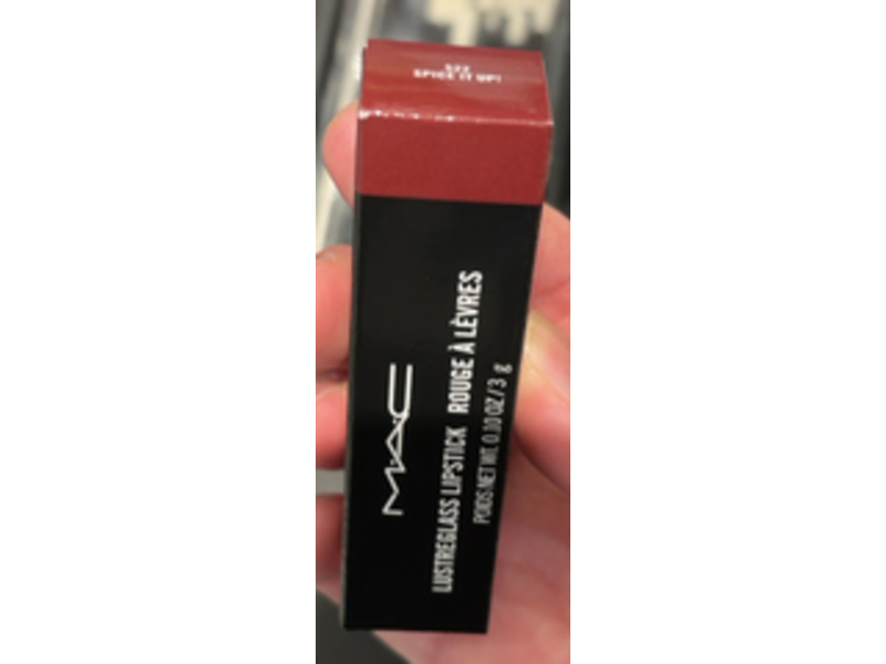 M.A.C Lustreglass Lipstick, 522 Spice It Up, 0.10 oz/3 g