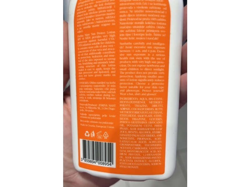 Zorina Mast Kids Sunscreen, SPF 50, 200 mL