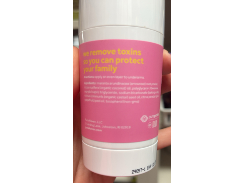 Pure Haven Deodorant, Body Sugared Pink Grapefruit, 2.5 oz/74 g