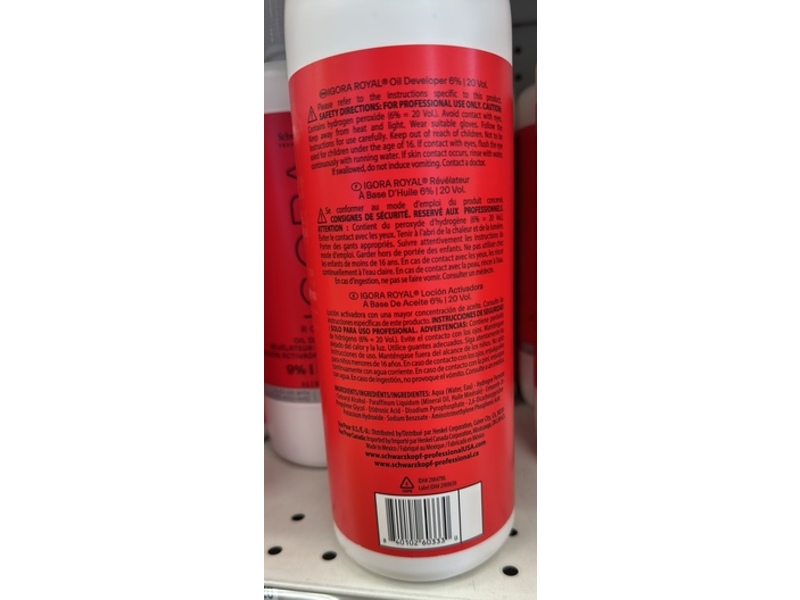 Schwarzkopf Igora Royal Oil Developer, 20 Vol, 33.8 fl oz/1 L