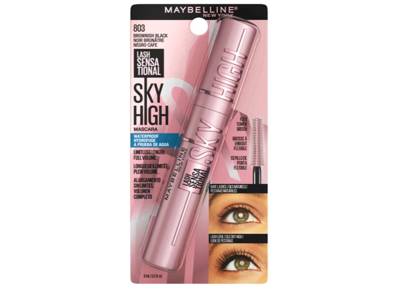 Maybelline Lash Sensational Sky High Waterproof Mascara, Brownish Black, 0.2 fl oz/6 mL