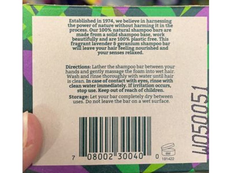 Faith in Nature Shampoo Bar, Natural Lavender & Geranium