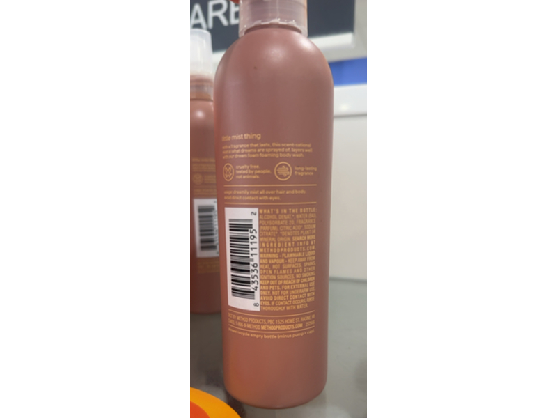 Method Body + Hair Mist, French Vanille & Coconut, 3 fl oz/236 mL