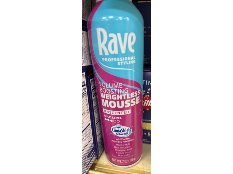 Rave Volume Boosting Weightless Mousse, Unscented, 7 oz/ 198 g
