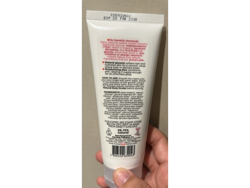 Human Nature Natural Shaving Cream, 3.38 fl oz/100 mL