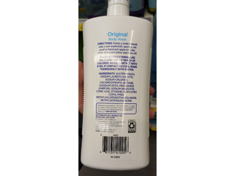 Equate Body Wash, Original, 30 fl oz/887 ml