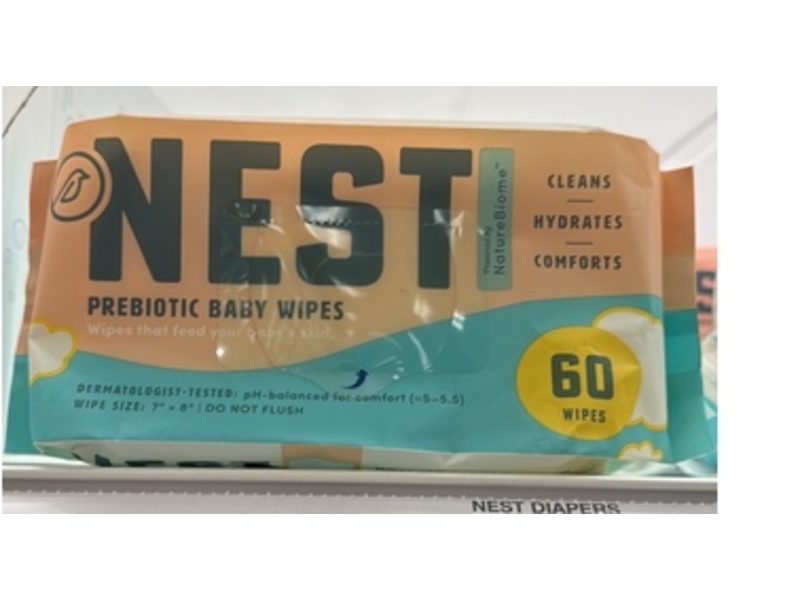 Nest Prebiotic Baby Wipes, 60 Count