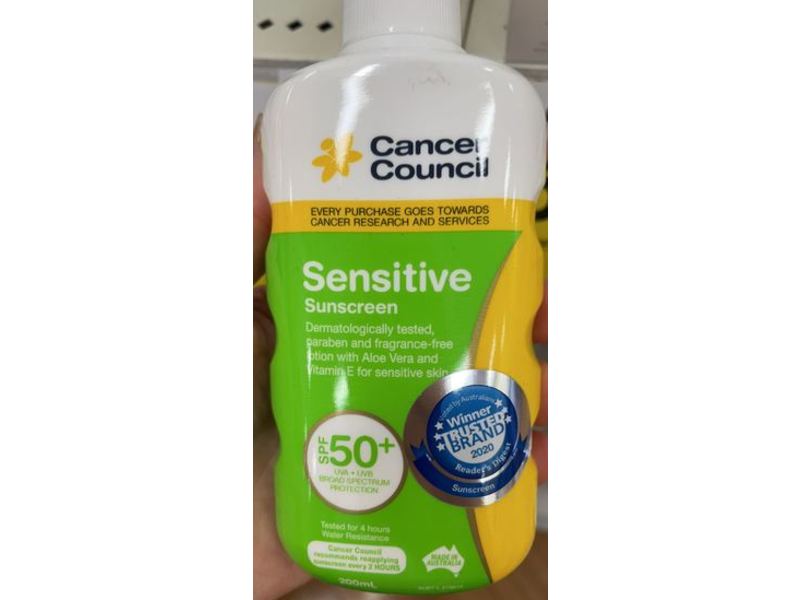 Cancer Council Sensitive Sunscreen, SPF 50+, 200 mL