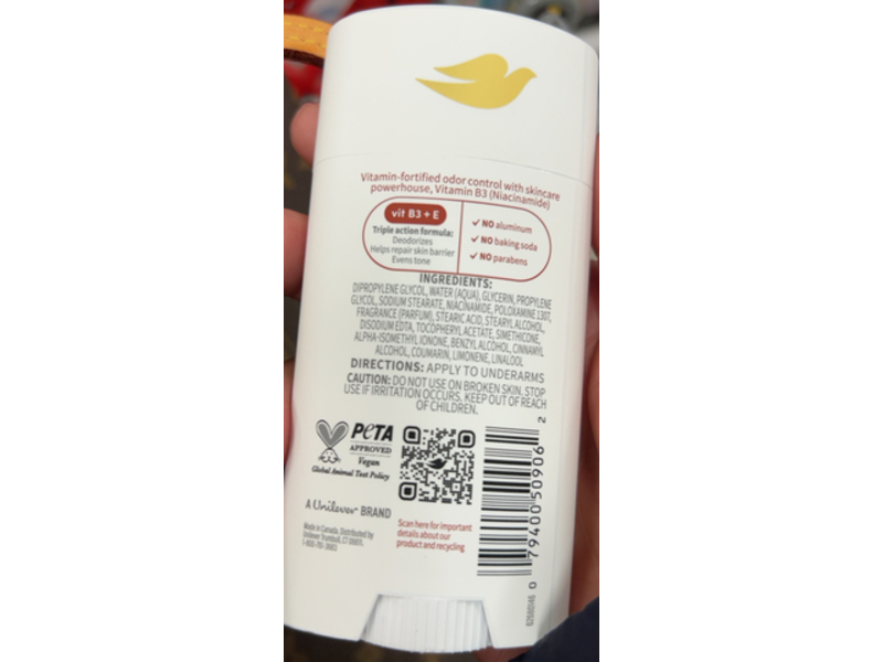 Dove VitaminCare+ Deodorant, Coconut & Shea, 2.6 oz