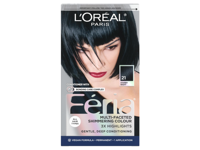 L'Oreal Paris Feria Multi-Faceted Shimmering Permanent Hair Color Kit, 21 Starry Night