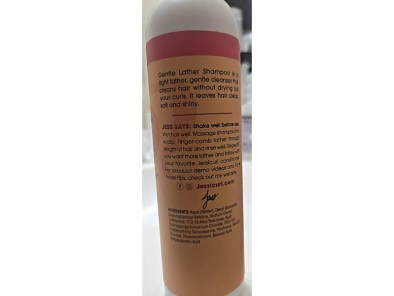 Jessicurl Cleansing Gentle Lather Shampoo, 8 fl oz/237 mL