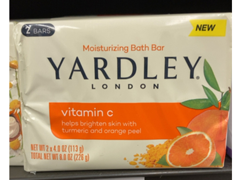 Yardley London Moisturizing Bath Bar, Vitamin C, 8.0 oz/226 g, Pack Of 2
