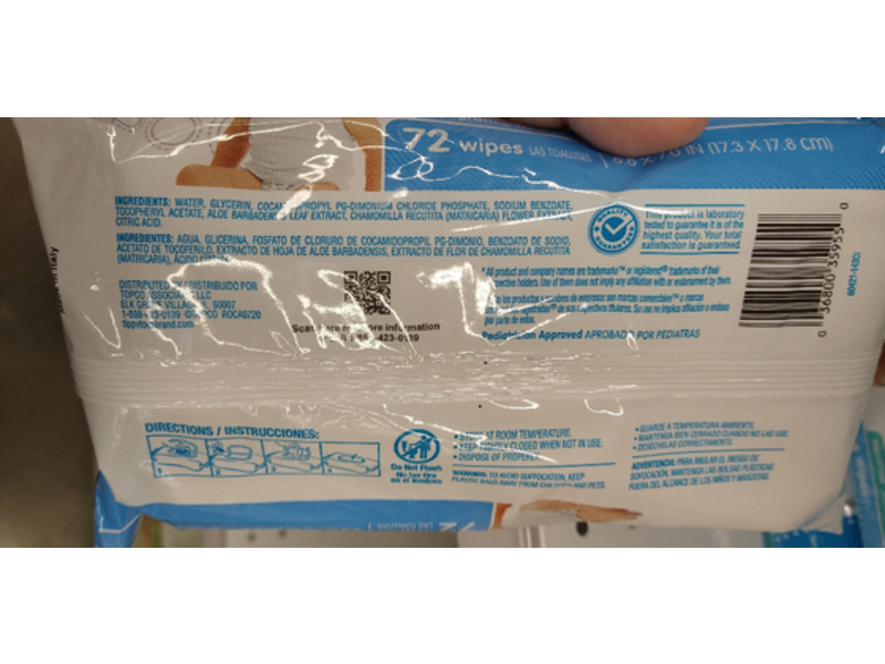 Tippy Toes Soft & Strong Wipes, Fragrance Free, 72 Count