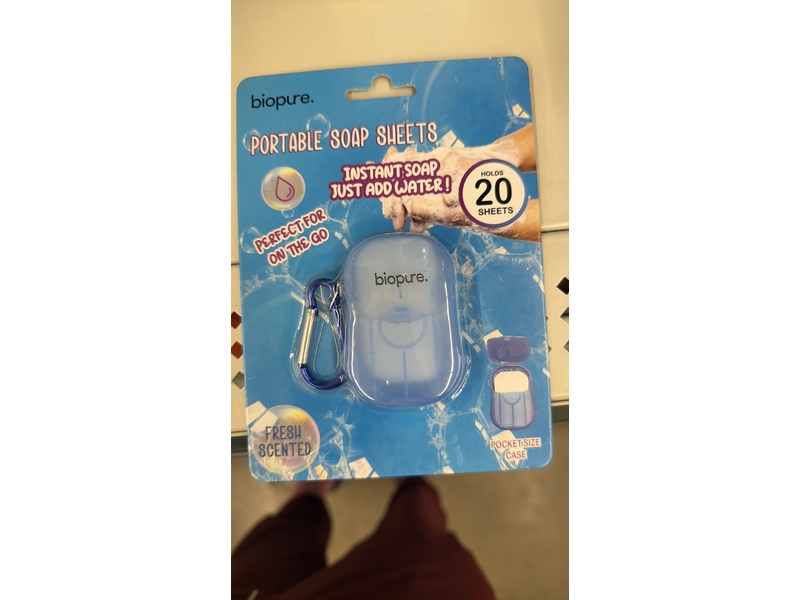 Biopure Portable Soap Sheets, Fresh Scented, 20 Count