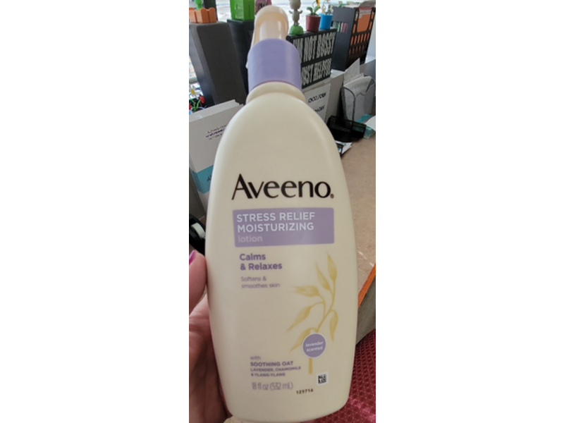 Aveeno Stress Relief Moisturizing Lotion, Lavender Scent, 18 fl oz/532 mL, Pack Of 3