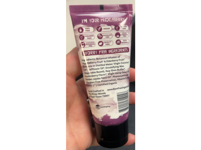 Born Free Organic Hand & Body Lotion, Huckleberry, 2 fl oz/59 mL