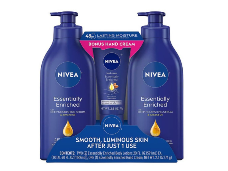 Nivea Essentially Enriched Body Lotion + Hand Cream Set, Pack Of 2