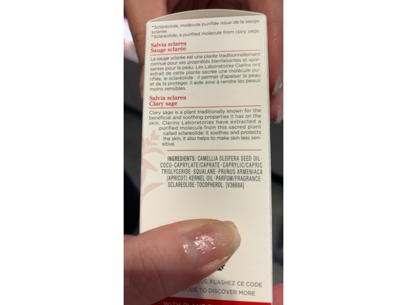 Clarins Calm-Essentiel Restoring Treatment Oil, Clary Sage Extract, 1 fl oz/30 mL