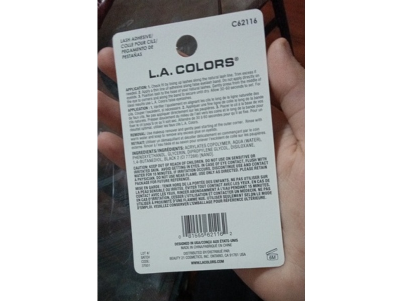 L.A Colors Lash Adhesive, Black, 0.035 oz/1 g, Pack Of 2