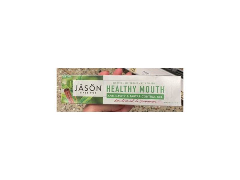 Jason Healthy Mouth Anti-Cavity & Tartar Control Gel, Tea Tree Oil & Cinnamon, 6 oz/170 g