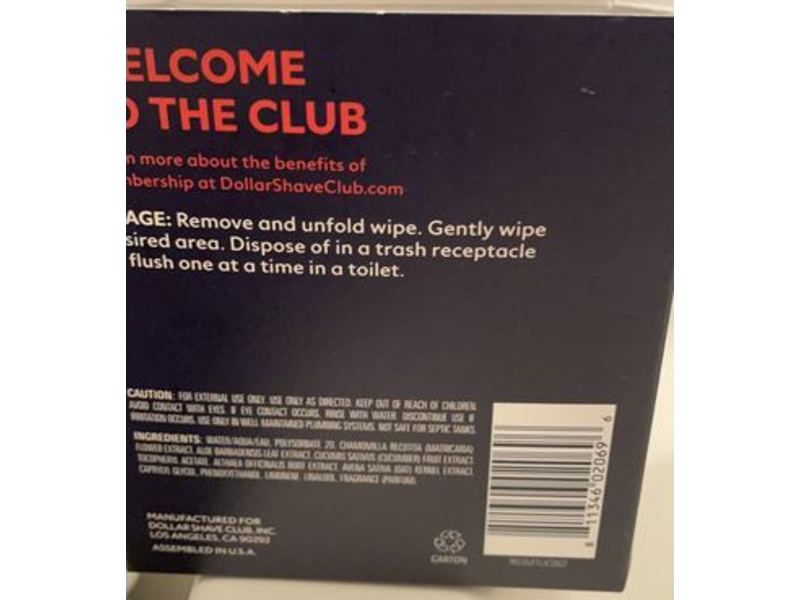 Dollar Shave Club One Wipe Charlies, Minty Tingle, 20 Count