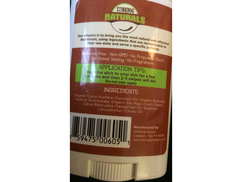 Stinkbug Naturals All - Natural Deodrant, Tangerine Spice, 2.1 oz/60 g