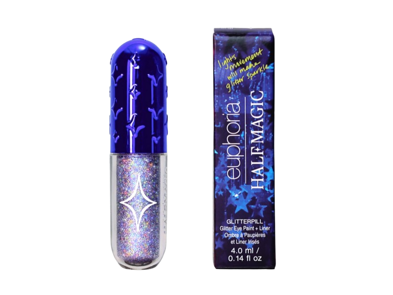 Euphoria X Half Magic Glitter Pill Glitter Eyepaint & Eyeliner, Glitter Tears (Lavender Holographic),