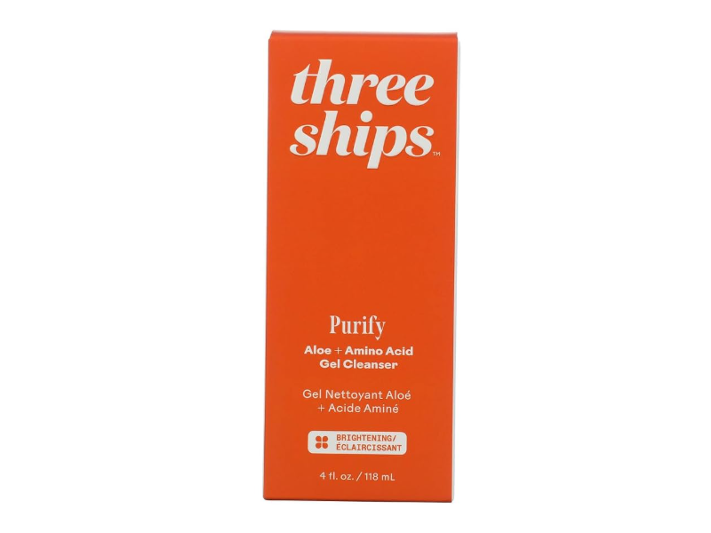 Three Ships Purify Gel Cleanser, Aloe + Amino Acid, 4 fl oz/118 mL