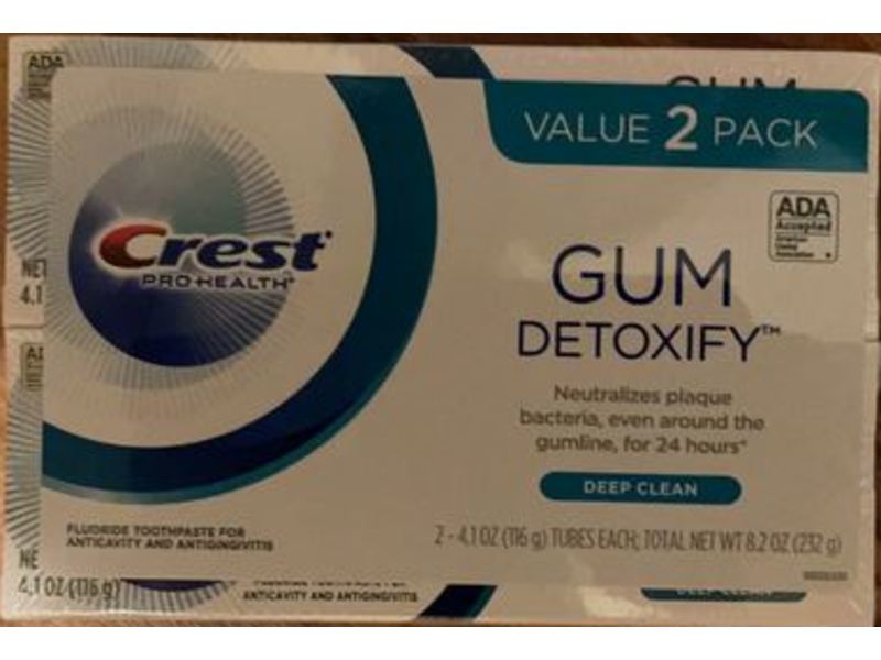 Crest Pro-Health Gum Detoxify Fluoride Toothpaste, Deep Clean, 8.2 oz/232 g, Pack Of 2