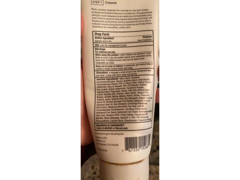 Murad Blemish Control Clarifying Cream Cleanser, 6.75 fl oz/200 mL