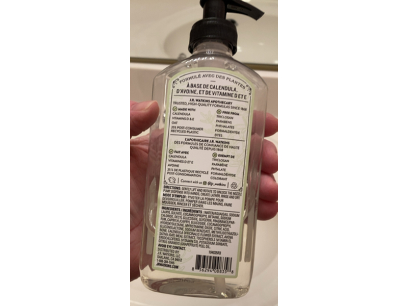 J.R Watkins Hand Soap, Neroli & Thyme, 11 fl oz/325 mL