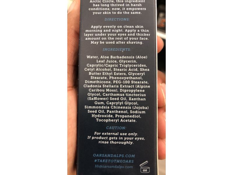 Oars + Alps Natural Face Moisturizer & Eye Cream, 2.5 fl oz/74 mL