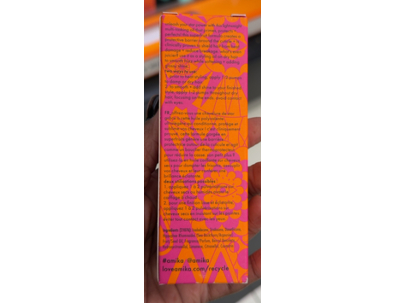 Amika Lightweight Hair Styling Oil, Superfruit Star, 1.7 fl oz/50 mL