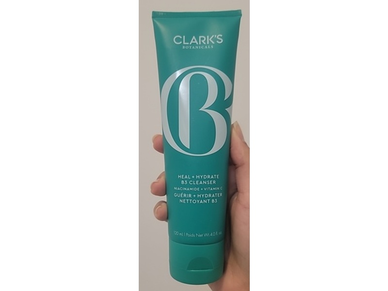 Clark's Botanicals Heal + Hydrate B3 Cleanser Face Wash, Niacinamide & Vitamin C, 4.0 fl oz/120 mL
