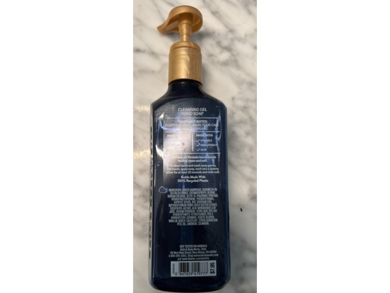 Bath & Body Works Cleansing Gel Hand Soap, Coconut Angel Cake, 8 fl oz/236 mL, Pack Of 2