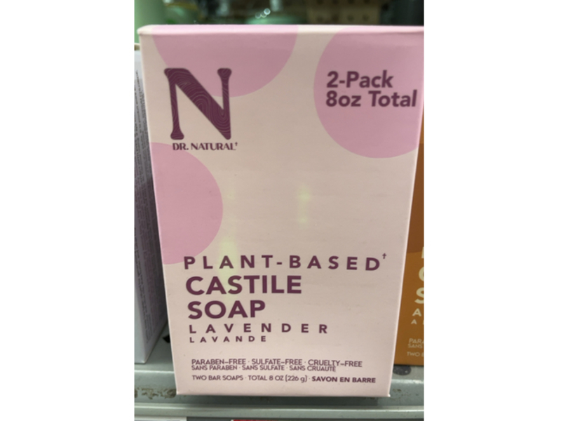Dr. Natural Plant Based Castile Soap, Lavender, 8 oz/226 g, Pack Of 2