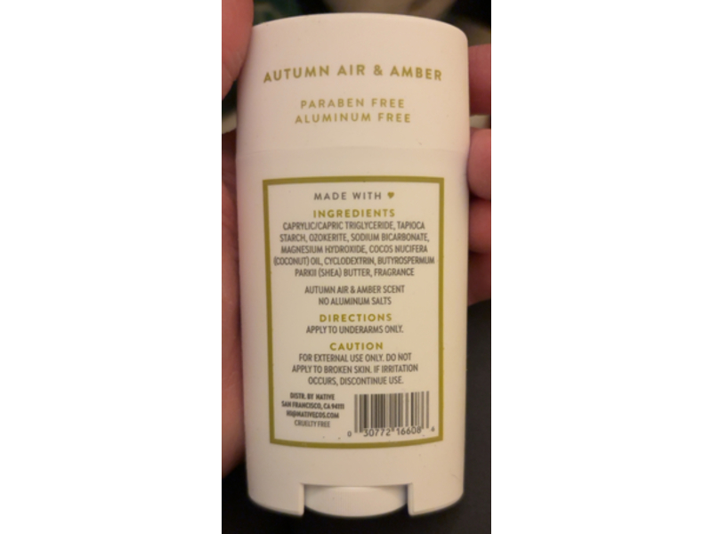 Native Deodorant, Autumn Air & Amber, 2.65 oz/75 g