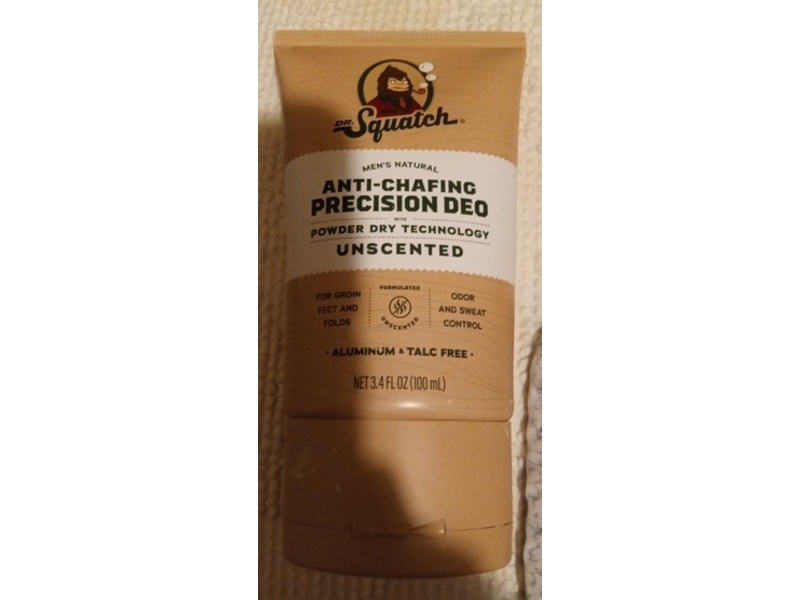 Dr. Squatch Anti Chafing Precision Deo, Unscented, 3.4 fl oz/100 mL