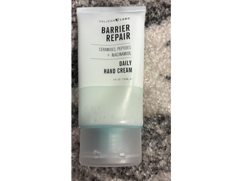 Valjean Labs Barrier Repair Daily Hand Cream, Ceramides, Peptides + Niacinamide, 4 fl oz/118 mL